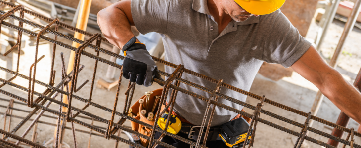 A foreman working at a construction site